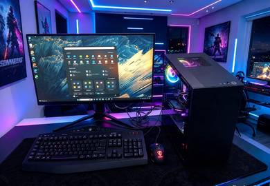 set gaming PC Ryzen7 msi Radeon graphic 8gb
