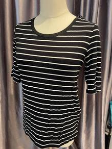 M&S Mark & Spencer Black & White Stripe Top Blouse