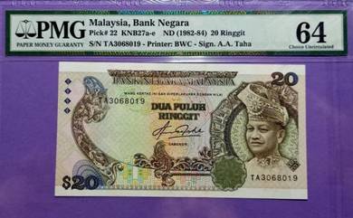 RM20 sign Aziz Taha first prefix S/N TA3068019 PMG