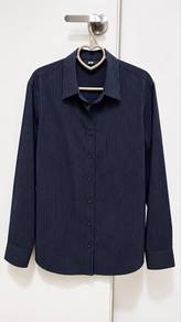Navy Blue Pinstripe Shirt