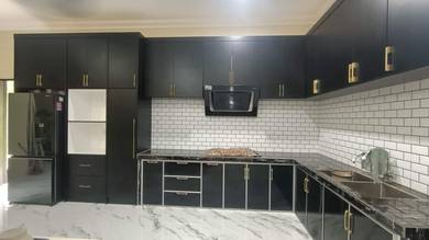 Kitchen cabinet fluted panel quartzstone top
