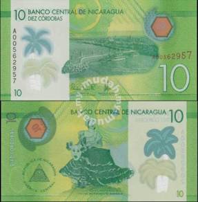 NICARAGUA 10 CORDOBAS 2015 POLYMER P NEW unc