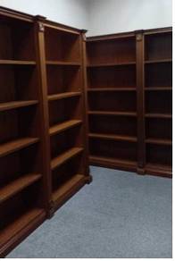 Classic executive tall wooden bookcase / wall disp