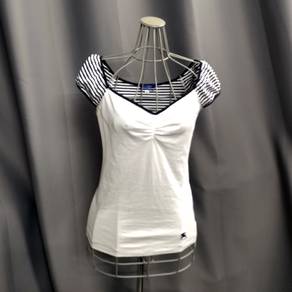 Burberry off shoulder stripes top