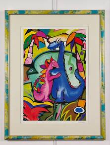 Framed Playful Dinosaur I– Open Edition Print