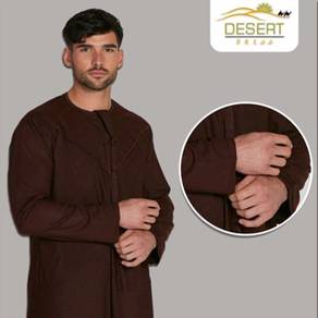 Mens Dress Emirati Brown Colour Thobe Robe Jubbah