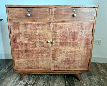 Vintage Wooden Cabinet with Drawers