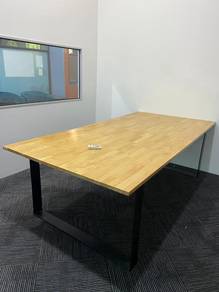 Wooden Table with Black Metal Legs (240cm x 120cm)