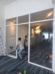 INSTALL GLASS WALL 12mm l pasang dinding kaca 12mm