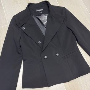 Women Black Blazer Coat Modern Stylish Design OL
