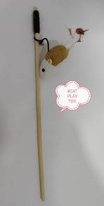 Cat Teaser Rod Dangling Mouse Plush Kucing Toy