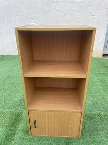 YE63B Rak Kayu  3 Tier 1 Door Wooden Rack Shelf