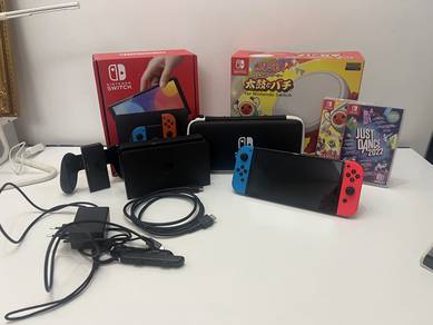 Nintendo Switch OLED + Taiko Hori Drum with Games