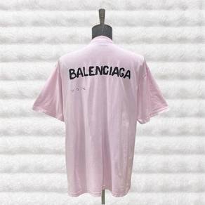 Balenciaga Graphic Hand Drawn Pink Tee