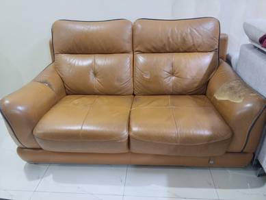 Used 2 Seater Leather Sofa Brown Affordable Price