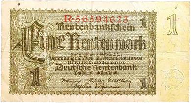 Germany Democratic Republic  1 Rentemark 1937 P1