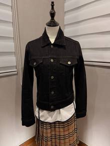 theory black women denim jacket USA S 3384