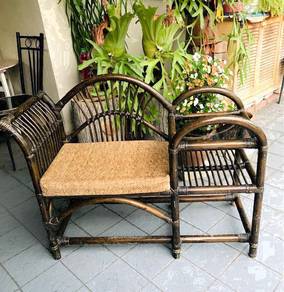 Vintage Rattan Telephone/Coffee/Side Bench 1970s