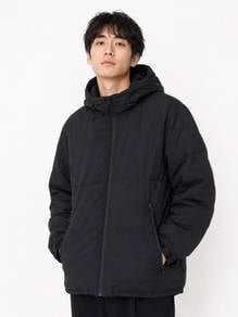 GU Japan Black Puffer Hooded Jacket