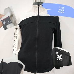 Spyder men's black white full-zip