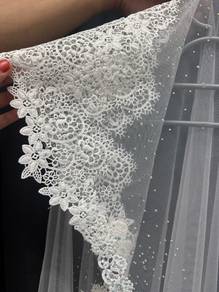 Offwhite Lace Veil Nikah