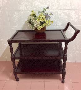 Vintage Solid Wood 3-Tier Trolley/Cart