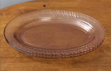 Dulang arcoroc pink platter plate 2