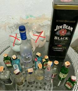 Miniature Liquor Empty Bottles Tin Cake Topper