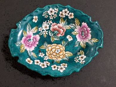 Oval Ceramic Flower Plate (New)