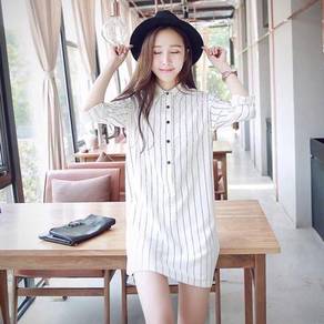 Women Striped Collar Dresses