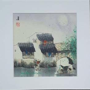 ClearanceRM48 Watercolor Art Stone Bridge RiverIII