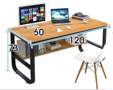 Brown Meja table pejabat desk office study big 2