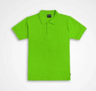 T-shirt plain polo short sleeve apple green