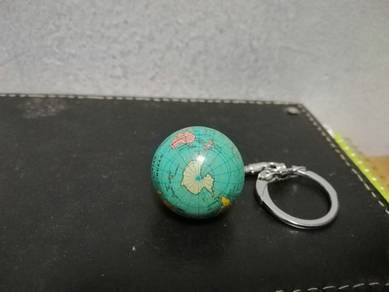 Vintage Key Chain Globe Map