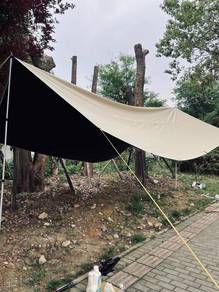 Large Black-Coated Sun Shelter Tarp