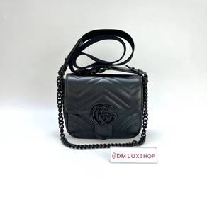 98% New Gucci So Black GG Marmont Crossbody