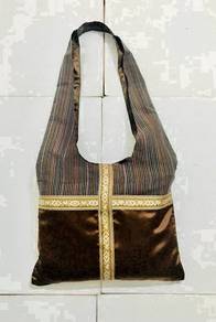 Cotton Shoulder Bag with Songket Trimmings