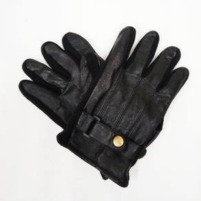 Black Lambskin Leather Gloves