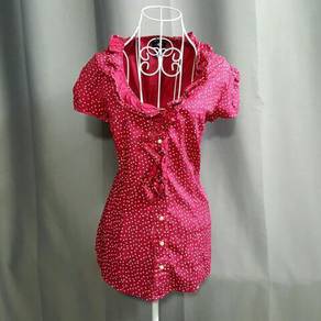 Tommy Hilfiger Polka Dot Red Blouse