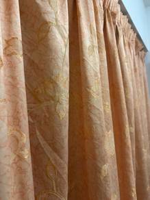 Orange Floral Pattern Curtains