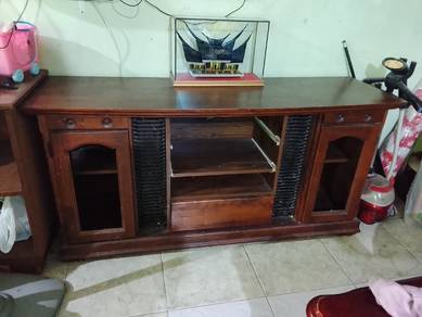rak tv dan rak tepi solid wood