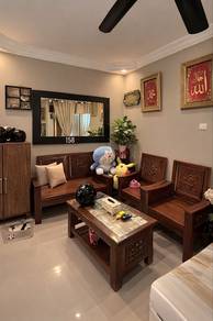 set kerusi jati dan meja kopi
