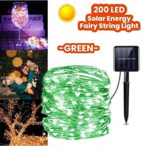 GREEN SOLAR LiGHT 200 LED 20M LAMPU GARDEN LAMP