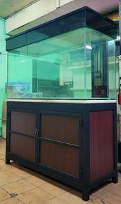 akuarium 5*2*2.5 kaki new set cabinet