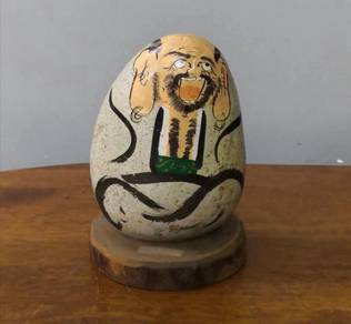 Vintage stone art wooden stand