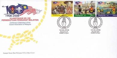 First Day Cover 100th Scout Association Msia 2008