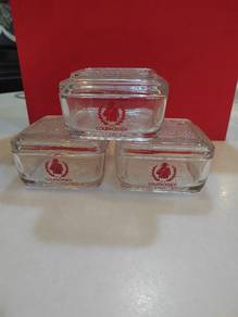 vintage courvoisier glass trinket box with rid
