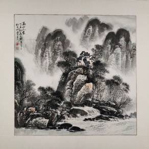 Chinese Ink Painting - Secluded Mountain Retreat