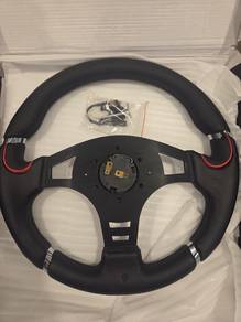 14" inch momo car flat sport leather steering  