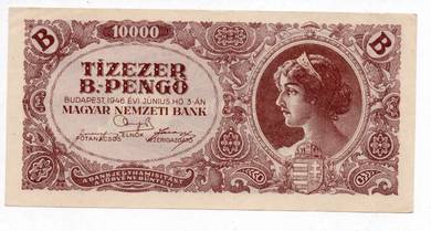 Hungary 10,000 B-Pengo Banknotes 1946 - P132